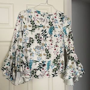 White floral blouse